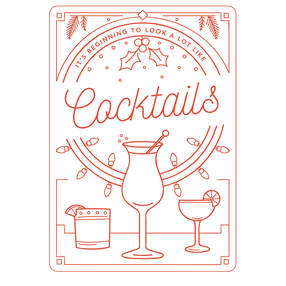 Cocktails Greeting Card - Envy Paint and Design